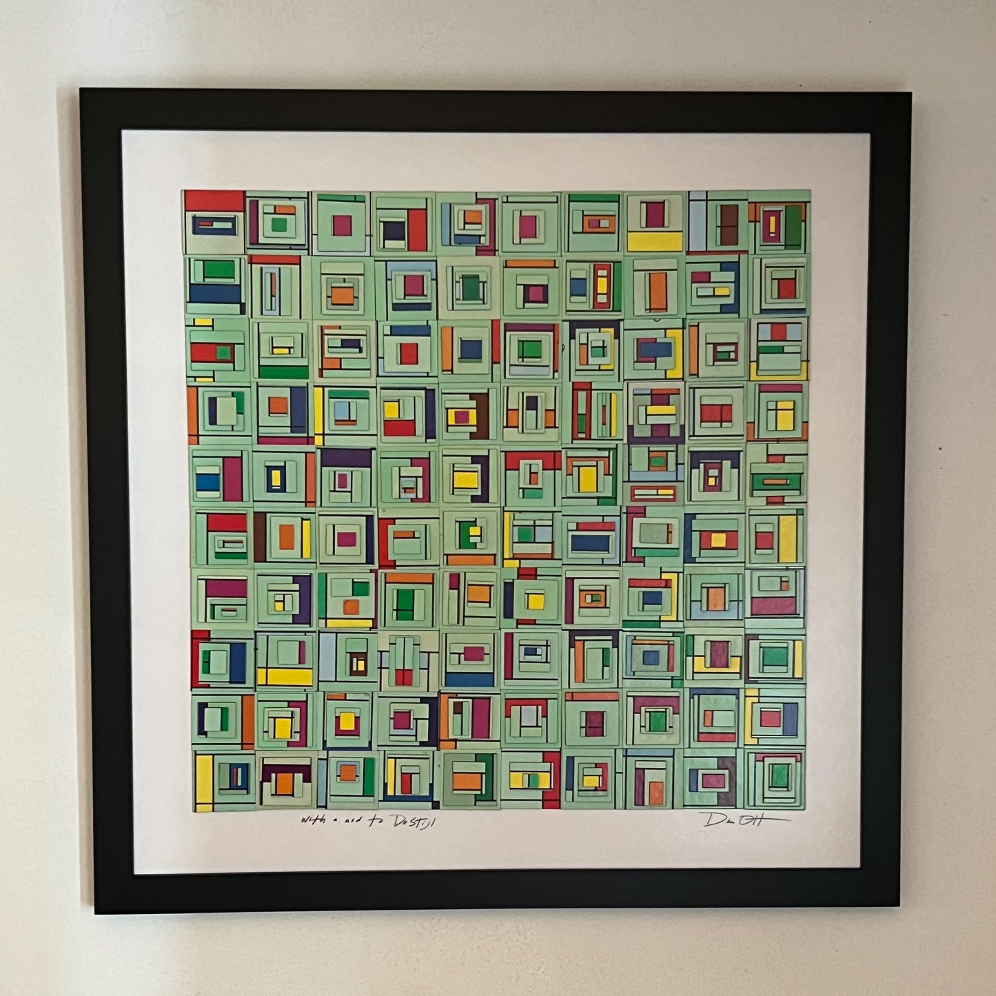 with a nod to DeStijl (26x26 framed)